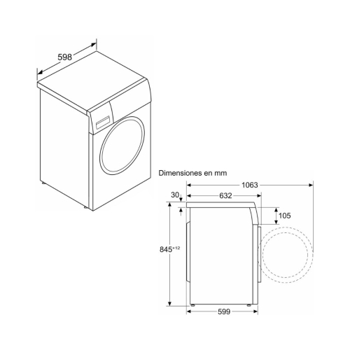 Lavadora BALAY 9 kg 1200 rpm Clase B 3TS993BP
