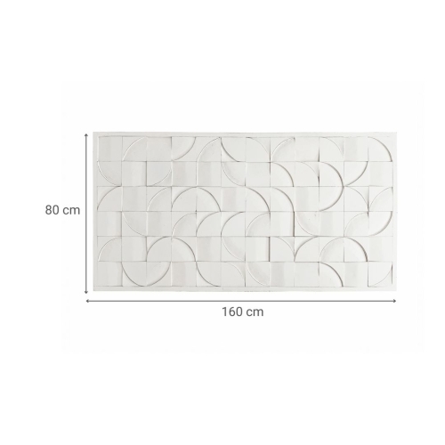 Cabecero de Madera Tallada con Relieve en Blanco 42-372