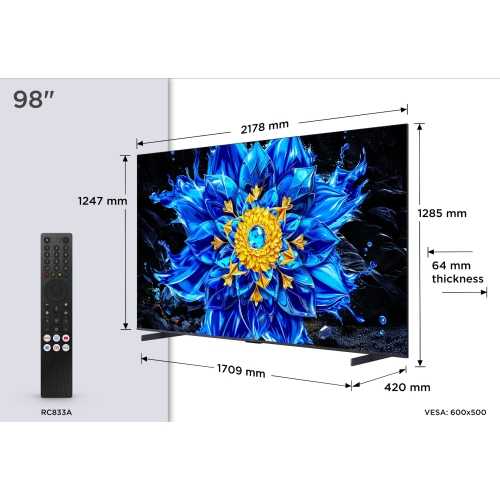 Televisor 98" TCL Mini LED 144Hz con Google TV 98P8L