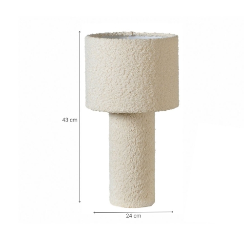 Lámpara de Mesa de 43 cm Color Blanco con Estructura de Rizo LUMEN 57-765