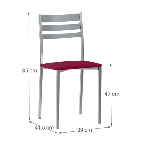 Silla de Cocina Aluminio con Asiento Tapizado 787/AL