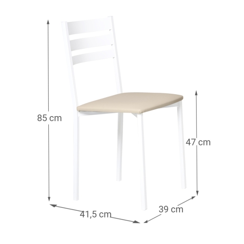 Silla de Cocina Blanca con Asiento Tapizado 787/BL