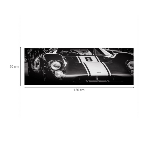 Cuadro de Coche Clásico Ford GT 40 con Marco Blanco y Negro 81-483