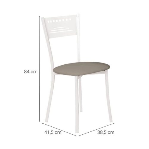 Silla de Cocina Blanca con Asiento Tapizado 897/BL