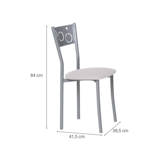 Silla de Cocina Aluminio con Asiento Tapizado 919/AL