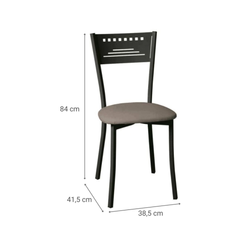 Silla de Cocina Negra con Asiento Tapizado 897/NG