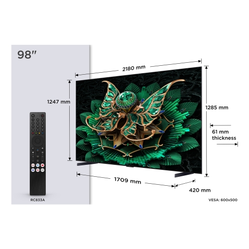 Televisor TCL 98" Premium QD-MiniLED 98C7K