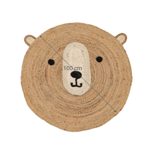 Alfombra Infantil Redonda de Yute Natural 609333
