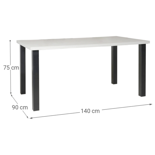 Mesa de Cocina con Patas de Metal y Tablero Laminado 148 ARCOS