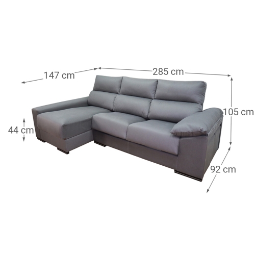 Chaise Longue Izquierda con Arcón y 2 puff ARIEL