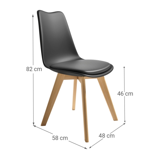 Juego de 4 Sillas de Comedor Grafito BERLÍN CG1102DG