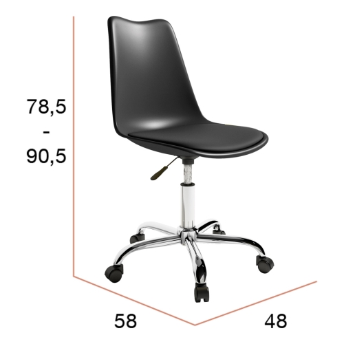 Silla de oficina con patas cromadas BREMEN