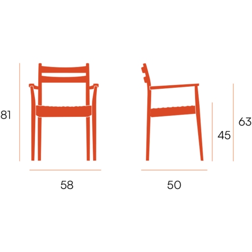 Juego de dos sillas con Asiento de Cuerda Natural y Estructura de Madera Roble Natural con brazos BRISA CG1920RC