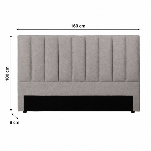 Cabecero de Matrimonio Tapizado en Tela de Color Gris 160 cm 613527