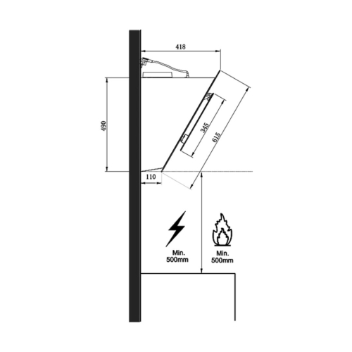 Campana Extractora Infiniton Cristal 80cm 800m3/h CMPTRAL81W