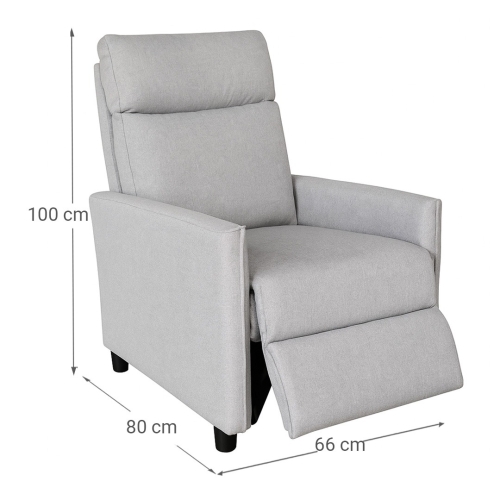 Sillón Relax Push Back Tapizado en Tela DUNA