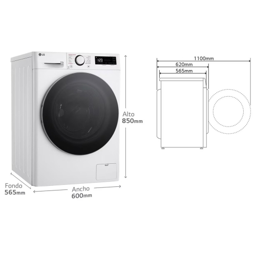Lavasecadora LG Inteligente AI Direct Drive TM 9/6 KG 1400RPM CLASE D F4DR6009A1W