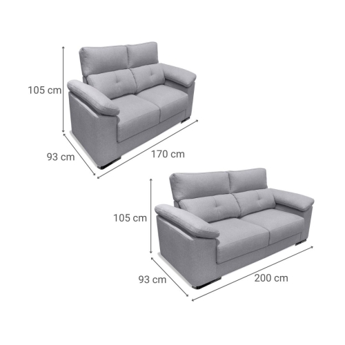Conjunto de Sofá 3+2 Plazas con Cabezal Reclinable y Asientos Deslizantes MARÍA