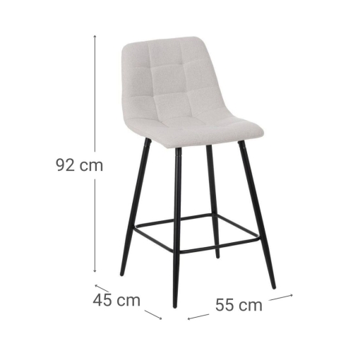 Taburete Alto Tapizado con Patas de Metal 61101