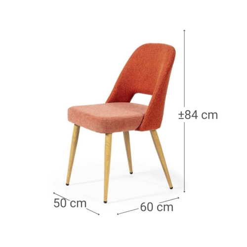 Silla de Comedor Tapizada con Patas de Metal DC-624