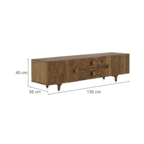 Mueble de TV con Diseño Geométrico Oriental 10694