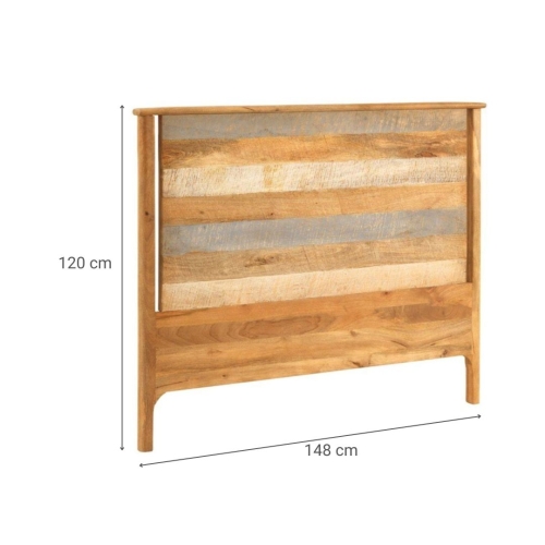 Cabezal de Madera Maciza de Mango 145 cm Gris GABAR 10711