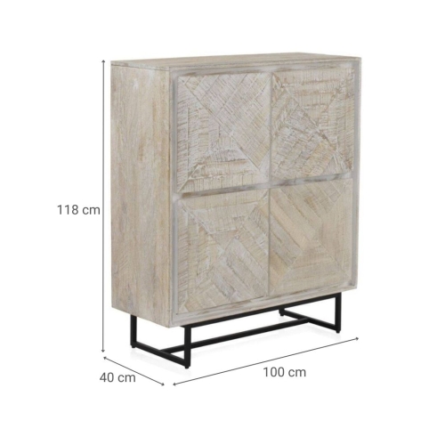 Aparador de madera de mango blanco patinado GABAR 10825