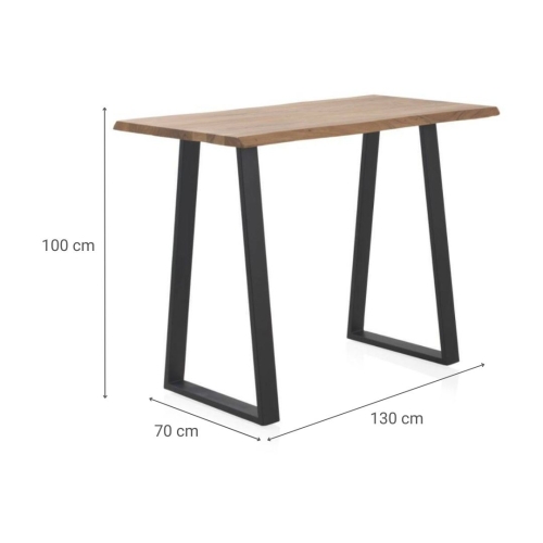 Mesa de Bar GABAR Rectangular de Madera de Acacia Maciza Color Natural GABAR 10830