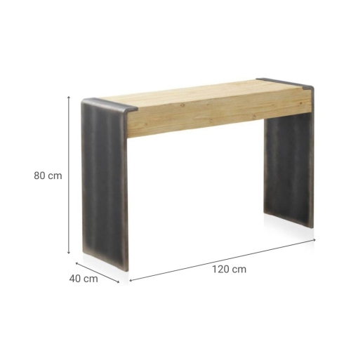 Consola de madera maciza chapada en abeto natural GABAR 10931