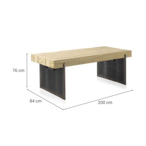 Mesa de comedor Chapada en Abeto para 6 personas GABAR 10933