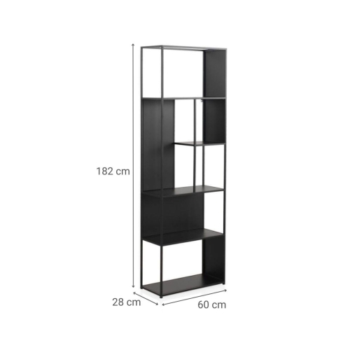 Estantería Metálica Color Negro en Acabado Negro GABAR 10945