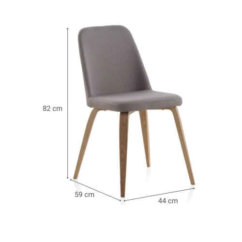 Silla tapizada en Lino con patas de Roble Natural GABAR 8327