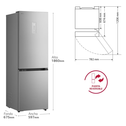 Frigorífico Combi LG Inox Door Cooling GSJ11Y