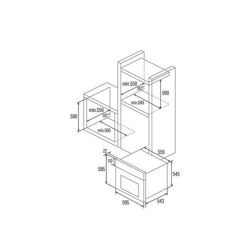 Horno Multifunción Cata Cristal Negro MES8007X