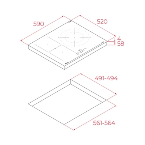Placa Inducción TEKA Flex 7400W 4 Zonas IBF63210SSM