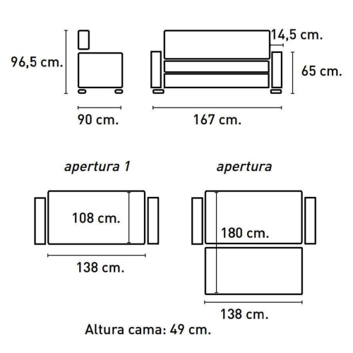 Sofá Cama de Tres Plazas IZAN
