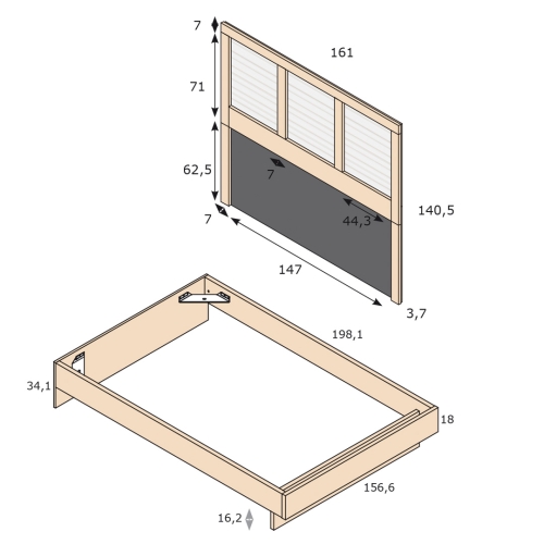 Conjunto de Dormitorio JORDAN EVO Color Blanco y Roble Nº 29