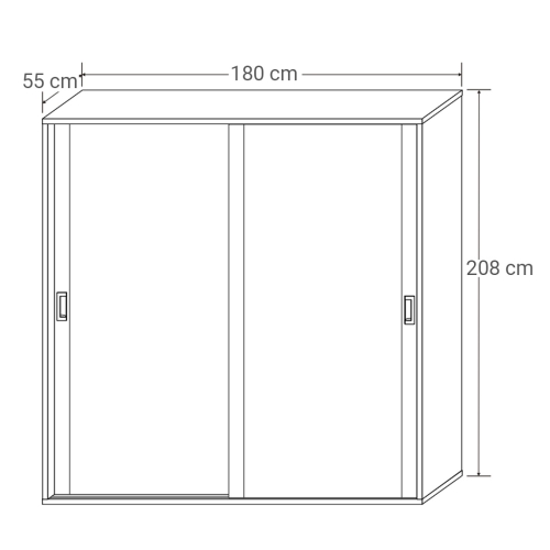Armario con 2 Puertas Correderas LARA