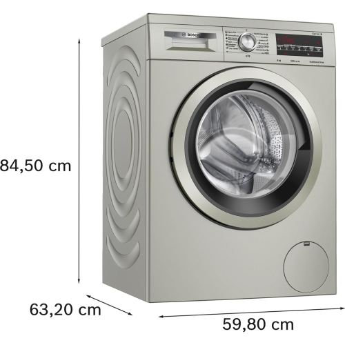 Lavadora BOSCH 8kg 1400rpm A+++ Inox EcoSilence WUU28T8XES