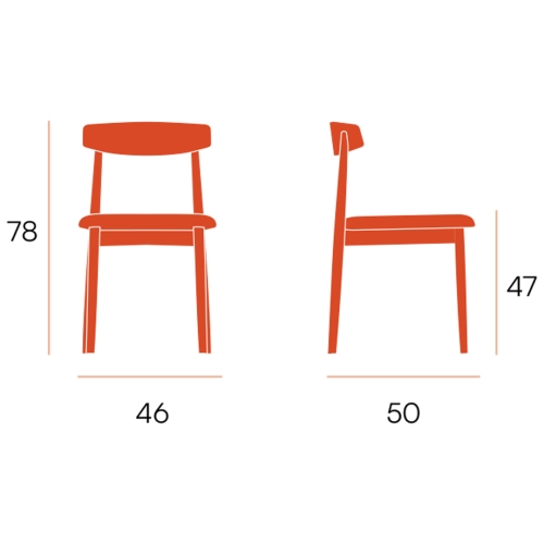 Juego de dos sillas con Asiento Tapizado Color Hueso en Tela y Estructura de Madera Roble Natural MALMO CG1856HU