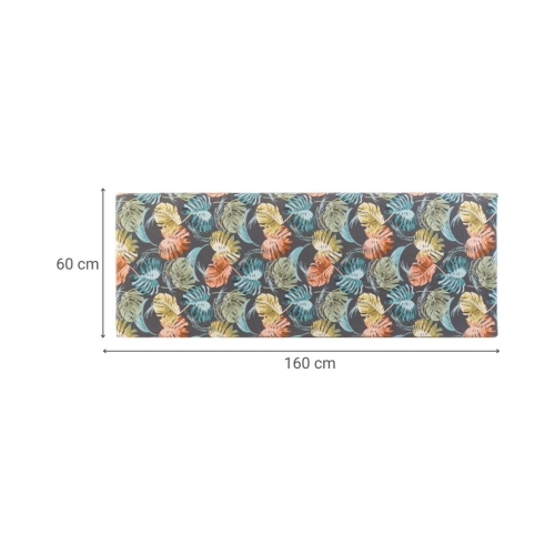 Cabecero de Madera Tapizado en Poliéster Diseño Tropical Colorido MB-162958