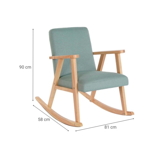 Mecedora de Madera de Haya Tapizado en Poliéster MB-206410