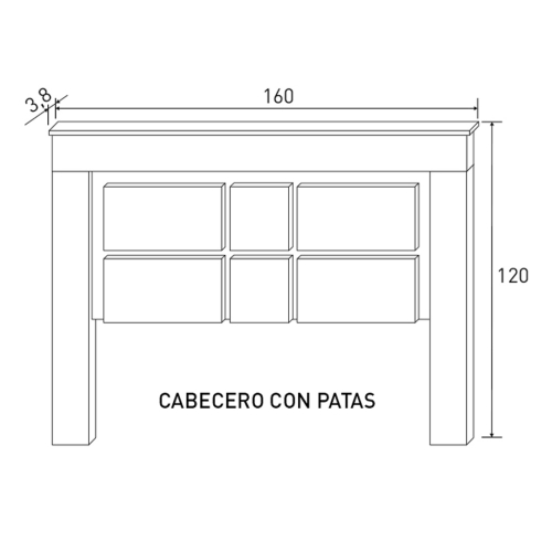 Cabecero de Madera para Cama 150 con Patas LARA