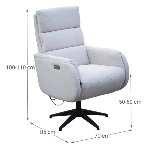 Sillón Relax Eléctrico Tapizado en Tela VALENTINO