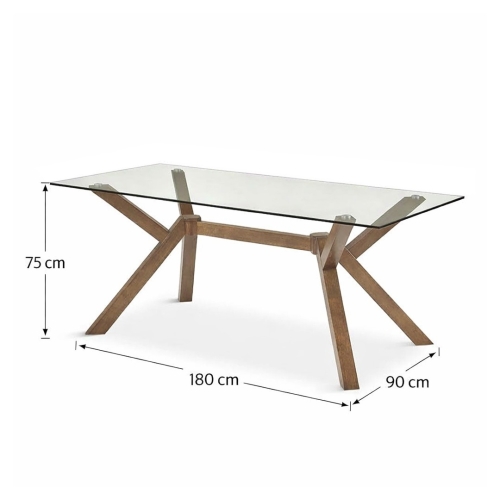 Mesa de Comedor Cristal y Madera DUGAR DT-912
