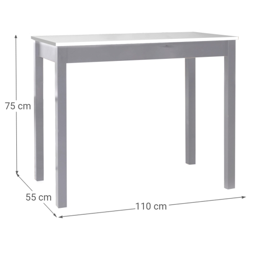 Mesa de Cocina Alta Aluminio con Tapa Laminada SENA 119/AL