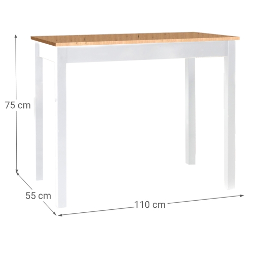 Mesa de Cocina Alta Blanca con Tapa Laminada SENA 119/BL