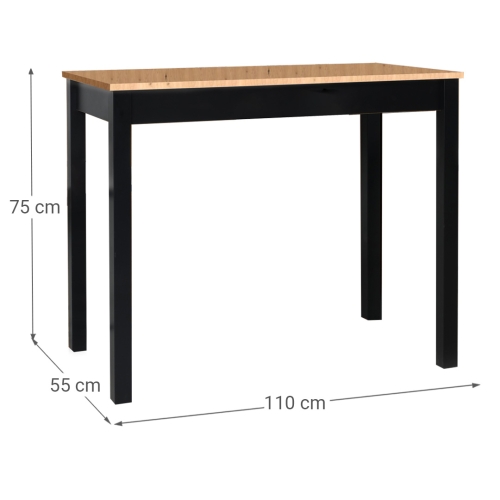 Mesa de Cocina Alta Negra con Tapa Laminada SENA 119/NG