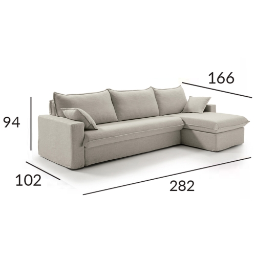 Sofá Cama Italiano con Chaise Longue Izquierda NADIR
