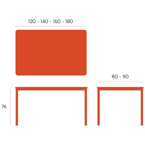 Mesa de Comedor Patas Negras Fija de 160 cm metal-Melamina ONEA